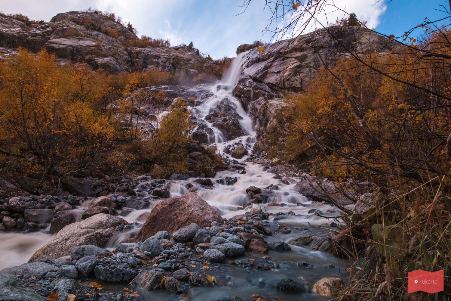 Водопад Алибек, Домбай